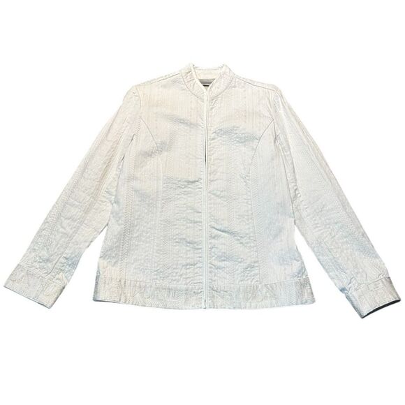 Chico’s Mandarin Collar Quilted Shacket – Size 0 - Picture 1 of 8